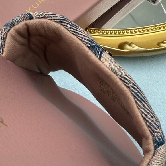 🆕 KURT GEIGER LONDON 🧿 NWOB Pink Bleach Denim Meena Eagle Slides, Sz 40 US9 - Picture 12 of 14